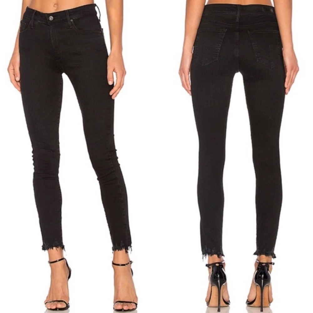 AG Farrah Skinny Ankle hi rise in size 28 frayed raw hem